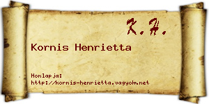 Kornis Henrietta névjegykártya